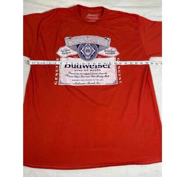 Budweiser Beer Label Red T-Shirt Men’s Size L Graphic Tee - Picture 3 of 6